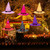 Halloween Decorations Witch Hat Outdoor Oasisblossom 6Pcs Hanging Lighted Glowing Witch Hats LED Lighted Witch Hats String Light Decor Battery Operated Halloween Decor for Outdoor Yard Tree Party
