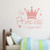 Wall Decal Princess with Crown Vinyl Wall Sticker for Kids Baby Girls Bedroom Decoration Nursery Home Decor Mural