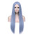 Qaccf Womens Long Straight Middle Part Synthetic Cosplay Costume Full Wig Light Blue