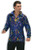 Forum Novelties Mens 70s Disco Dynamite Dude Costume Shirt PurpleGoldBlue Standard