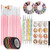 Auxsoul Nail Pen Designer Stamp Nail Art Tool with 15pcs Nail Painting Brushes Nail Dotting Tool Nail Foil Manicure Tape Color Rhinestones for Nails
