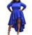 VERWIN Plus Size Dress Stand Collar FloorLength Asymmetric Womens Dress Bodycon Dress 4XL Blue