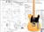 Plan of Fender Telecaster Electric Guitar  Full Scale Print