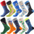Bonangel Mens Fun Dress Socks  Colorful Funny Novelty Crazy Crew Socks Packs with Cool Argyle Pattern BlueShark 3