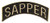 US ARMY SAPPER TAB  Original Artwork Expertly Designed PIN Silver Black  125