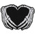 Skeleton Heart Patch  Skeleton Finger Heart Shape High Thread IronOn Heat Sealed BackingSewOn Patch 35 x 3