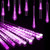 Adecorty Falling Rain Lights Meteor Shower Lights Christmas Lights 30cm 8 Tube 144 LEDs, Falling Rain Drop Icicle String Lights for Christmas Trees Halloween Decoration Holiday Wedding (Purple)