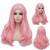 Long Pink Wavy Wig for Women and GirlsWinshope Costumes Curly Hair Wigs for Cosplay Halloween Party Natural Heat Resistant Synthetic Wig Include Wig Cap Pink