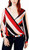 Bar III Womens Striped Surplice Pullover Top Multi S