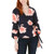 Bar III Womens FloralPrint Surplice Blouson Top