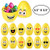 iBaseToy 55"X 35" Jumbo Easter Eggs, Easter Party Favors, Emoji Easter Eggs for Easter Party Toys, Bright Colorful Plastic Surprise Eggs for Easter Egg Hunt-12PCS