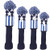 Golf Builder 4PCS USA Stars and Stripes Knitted Golf Head Covers Driver Fairway Wood Hybrid Pom Pom Head Cover Sock Covers