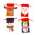 AMOSFUN Christmas Drawstring Gift Bag Candy Pouch Portable Bag Santa Snowman Elk Penguin Cookie Wrapping Bags for Xmas Party Candy Gift Bag Supplies 4pcs
