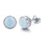 Waysles Opal Stud Earrings 925 Sterling Silver Tiny Stud Earrings with Cubic Zirconia for Women 7MM Round Hypoallergenic Opal Stud Earrings for Sensitive Ears
