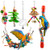 AOPMET Bird Swing Toys 6pcs Parrot Swing Chewing Toys Hanging Perches with Bells Pet Bird Swing Chewing Toys for Parakeets Cockatiels Conures Parrots Love Birds