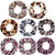 Leopard Scrunchie Hair Ties Leopard Print Scrunchies Premium Velvet Scarf Elastics Hair Bands Messy Bun Hair Piece Scrunchie Ropes for Women or Girls Pack of 8