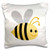 3dRose Cute Cartoon Bumble Bee-Pillow Case, 16 by 16" (pc_224192_1)