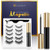Magnetic Eyelashes and Magnetic Eyeliner Upgraded 3D Magnetic Eyelashes with Eyeliner Natural Look 5 Pairs Reusable False Magnetic Lashes and Liner Kit Comes With Applicator