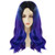 Anogol Wig CapLong Wavy Purple and Blue Wig forAdultWomen Comic Synthetic Wig for Anime