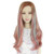 Anogol Wig CapLong Wavy Pink mixed Blue Wig for KidsComic Synthetic Wig for Anime