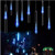 LDUSA Home Waterproof Meteor Shower Rain Lights  30cm 8 Tubes Drop Icicle Snow Falling Raindrop Cascading Lights for Wedding Party ChristmasBlue