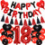 18th Birthday Decorations for Girls 18th Birthday Party Balloons Red and Black 18th Birthday Decorations for Her 18th Birthday Balloons Happy Birthday Decorations Banner 18th