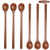 6 Pcs 13 Inch Long Handled Wooden Cooking Spoons Stirring Spoon Mixing Spoon Iced Tea Spoons Coffee Spoon Teaspoons Wood Tasting Dessert Spoons