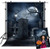 OUYIDA Halloween Theme Backdrop Gloomy Gothic Cemetery Photography Background Full Moon Wilderness Ghastly Cemetery Spooky Tombs Decoration Halloween Party Banner Photo Studio Prop 5X7FT TP307