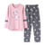 Vopmocld Big Girls Pajama Sets Long Sleeve Striped Lovely Cats Sleepwear 2 Piece PJS Gray M12US 811 Years