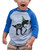 7 ate 9 Apparel Kids Two Dinosaur Birthday Blue Raglan Tee 2T
