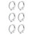 Sterling Silver Small Hoop Earrings Tiny Cartilage Earring Cubic Zirconia Cuff Huggie Earrings Mini Hoops Earrings Piercing for Women Girls 3 Pairs 8mm