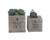 Deco 79 43693 Rustic Wood and Metal Planters 7 W x 7 H Brown Black Silver