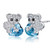 MEGA CREATIVE JEWELRY Koala Bear Blue Heart 925 Sterling Silver Earrings Studs with Crystals from Swarovski
