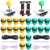 Qenker 2 Player LED Arcade DIY Parts 2X USB Encoder  2X Joystick  20x LED Arcade Buttons for PC MAME Raspberry Pi Windows Yellow  Green Kit