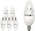 TCP 15W Equivalent LED Decorative Torpedo Candelabra Base Light Bulbs NonDimmable Daylight 6 Pack