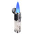 Torch Lighters Triple Jet Flame Butane Lighter 3 Flame Torch Lighter Fluid Refillable Jet Lighter with Puncher Cutter Butane Window Butane Not Included Light Gray
