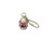 Hampton Nautical Solid Brass Anchor Red Lantern Key Chain, 5"