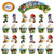 24pcs The sonic cupcake Toppers and cupcake wrapper for Birthday Party Cake Decoration Supplies