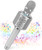 Wireless Bluetooth Karaoke Microphone with Duet Sing Leather Portable Handheld Mic Speaker Machine for AndroidiOSPCTV Output for ConferenceWeddingChurchStagePartyGifts for KidsAdultsWhite
