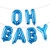 16 Inch Oh Baby Foil Letters Balloons Banner Hanging Party Kit for Baby Shower Gender Reveal Party Decoration Supplies Oh Baby Blue