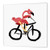 3dRose ht_216363_1 Funny Pink Flamingo Riding Bicycle Original Art Iron-On Heat Transfer for White Material, 8 x 8