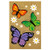 Texupday Butterfly Trio Burlap Spring Double Sided Garden Flag Floral Daisies Yard Flag 12 x 18