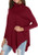 levaca Womens Turtleneck Oversize Batwing Sleeve Pullover Plus Tunic Tops Wine L