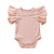 iddolaka Newborn Infant Baby Girl Solid Ruffle Romper Bodysuit Jumpsuit Casual Clothes One Piece Outfit Pink 03M