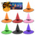 FOLUR Halloween Decorations Witch Hat 7Pcs Hanging Lighted Glowing Witch Hat Decoration Battery Operated Halloween Decor with Hook for Outdoor Garden Indoor Yard Tree Party