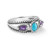 Carolyn Pollack Sterling Silver Sleeping Beauty Turquoise and Amethyst Gemstone Stack Band Ring Size 9