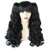 JoneTing Black Wig with Bangs for Costume Black Wig Cosplay Lolita Wigs With Long Curly Wig
