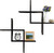 Greenco Criss Cross Intersecting Wall Mounted Floating Shelves- Espresso Finish