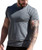 Barbell Apparel Mens Shirt Havok Short Sleeve Grey Gray Size Large