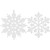 Eokeanon 36PCS Plastic Christmas Glitter Snowflake Ornaments Christmas Tree Decorations 4 Inch Plastic Snowflake Ornaments for Winter Wonderland Christmas Party Decorations White